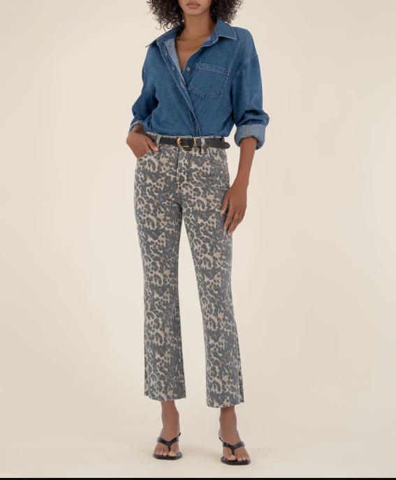 KELSEY HIGH RISE ANKLE FLARE WITH RAW HEM