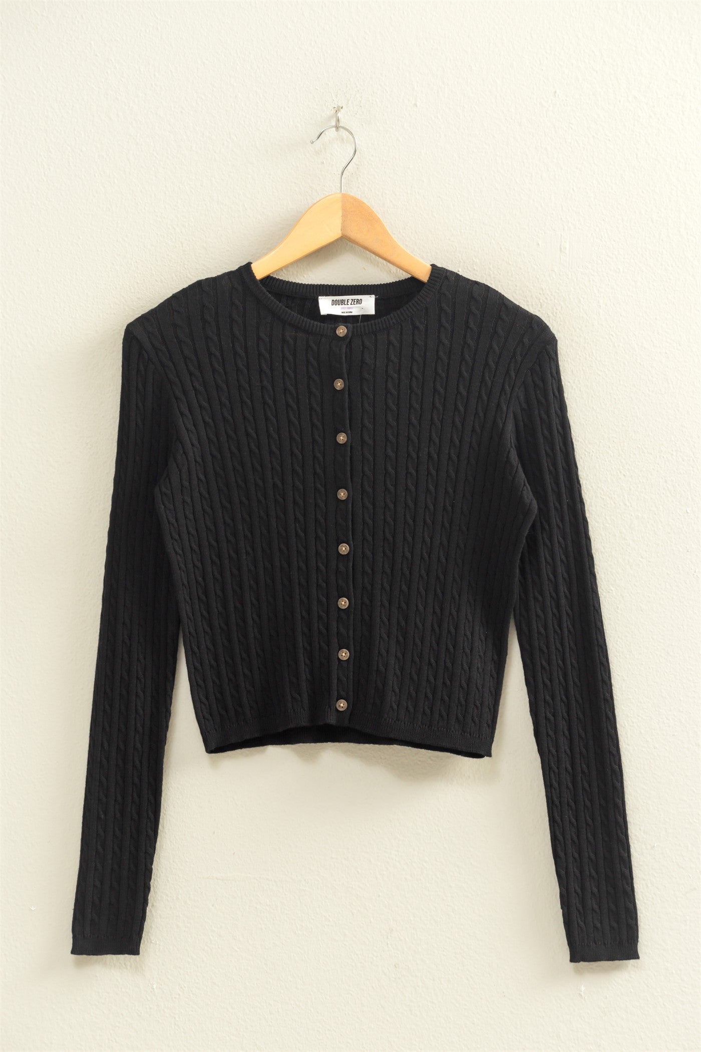Cable Cardigan Sweater DZ25E405 BLACK