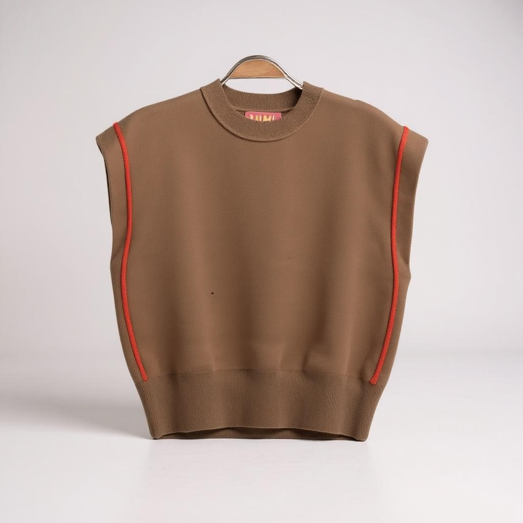 THML Sleeveless Knit Top (WK0579) Beige/Orange