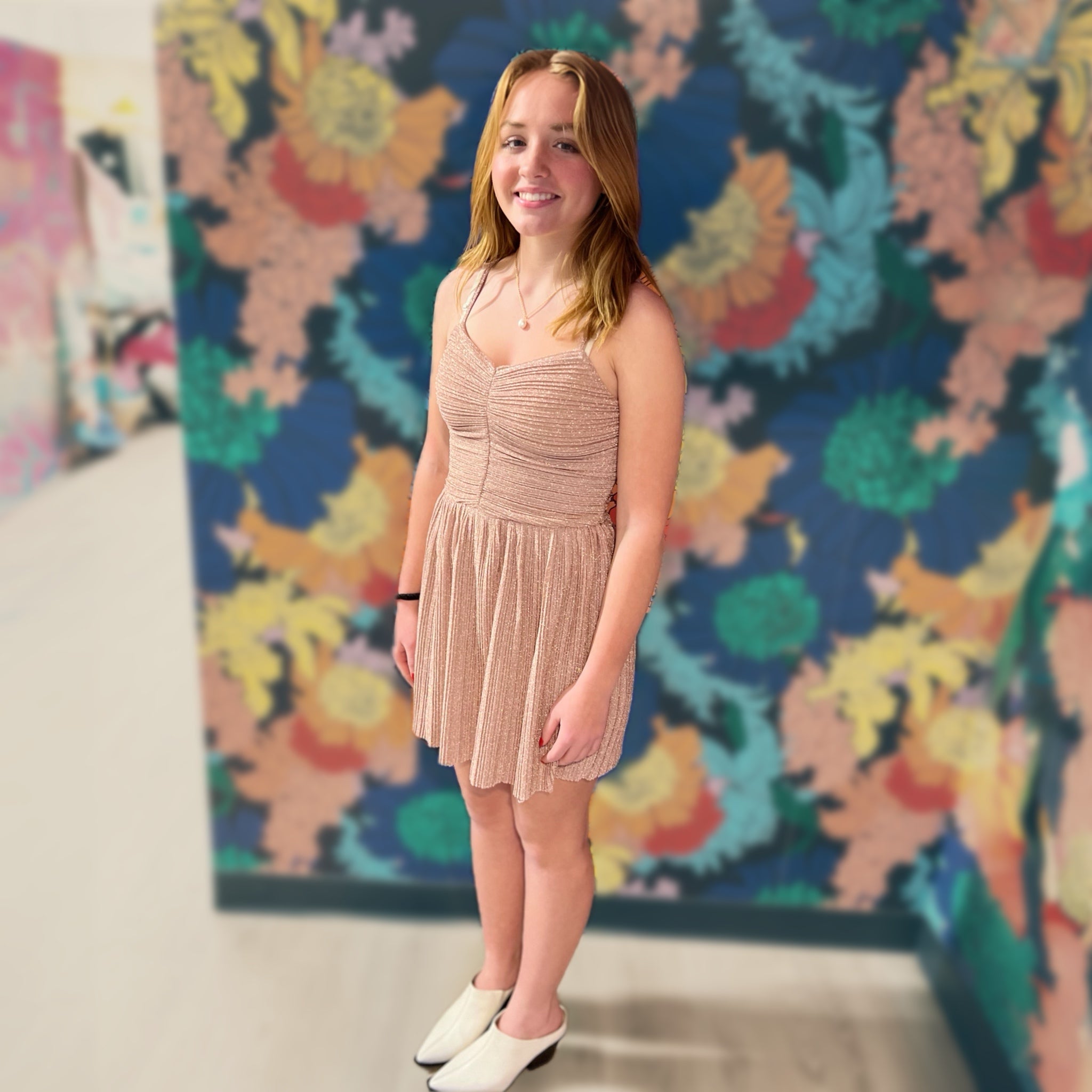 Katie J JUNIOR Sabrina Dress NUDE SHIMMER