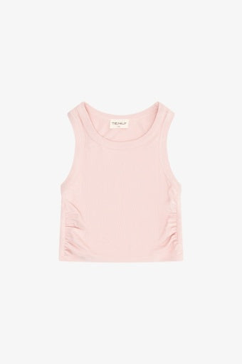 RAYON RIB SHIRRED SLEEVELESS TANK (girls)