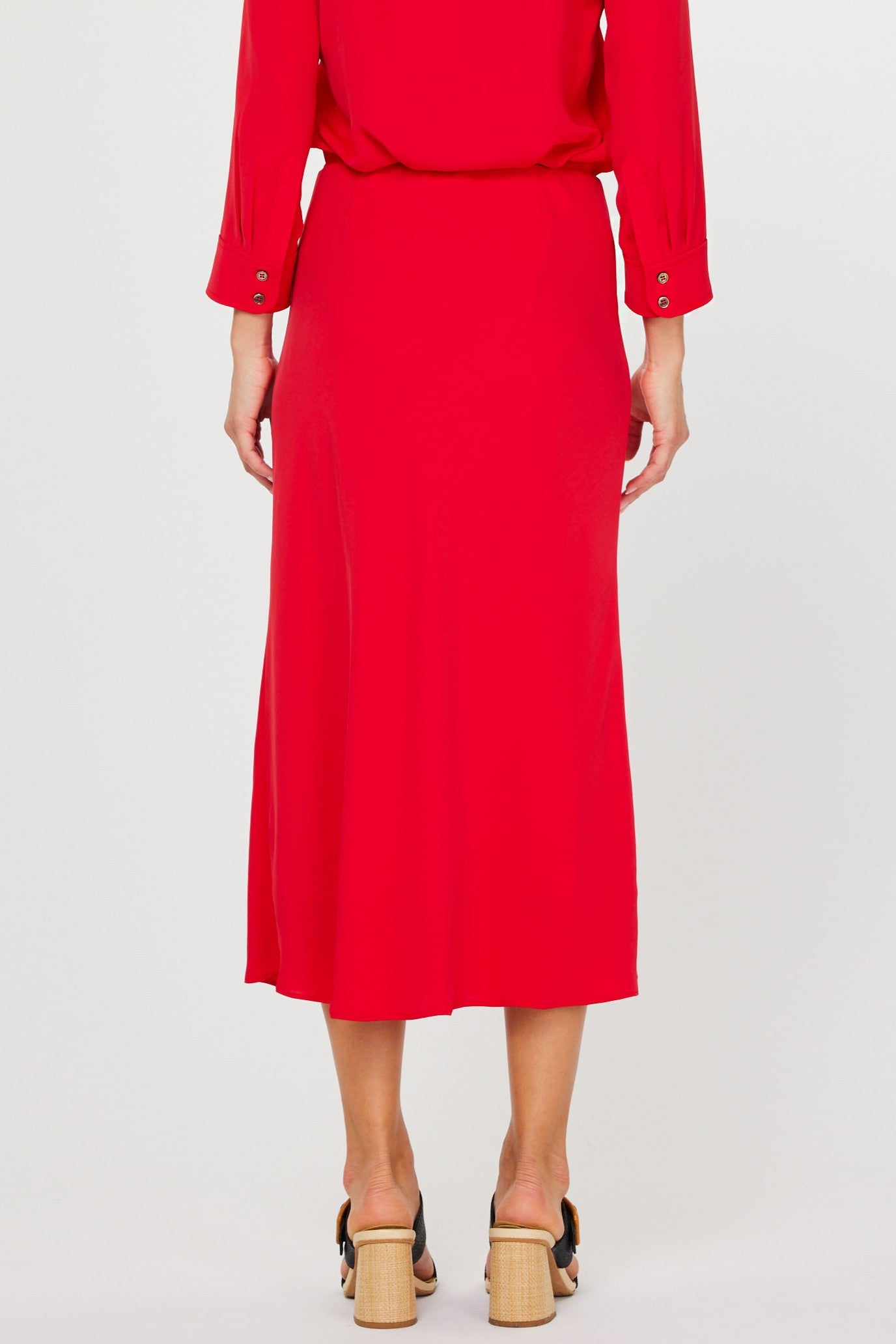 Current Air Bias Midi Skirt RED