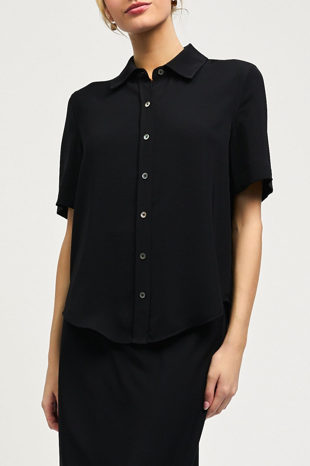 Current Air Half Sleeve Button Down Shirt BLACK