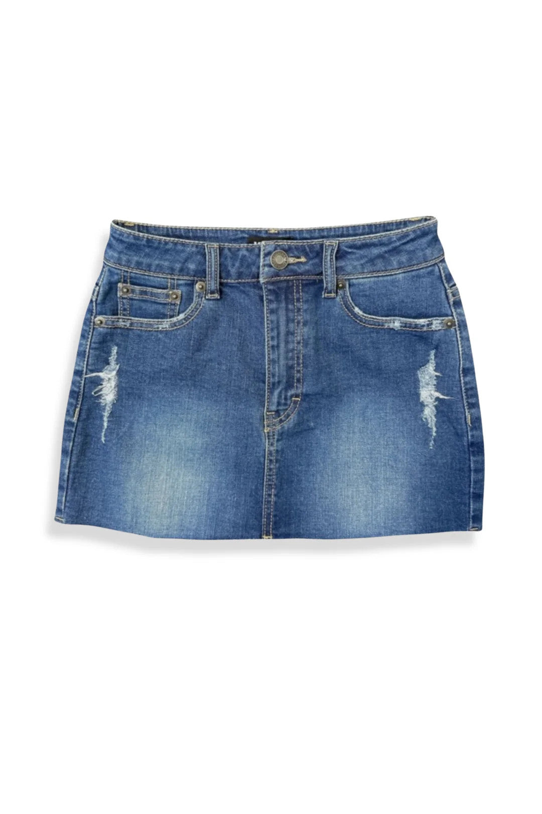 Katie J *JUNIOR* Miami Denim Mini Skirt MID WASH