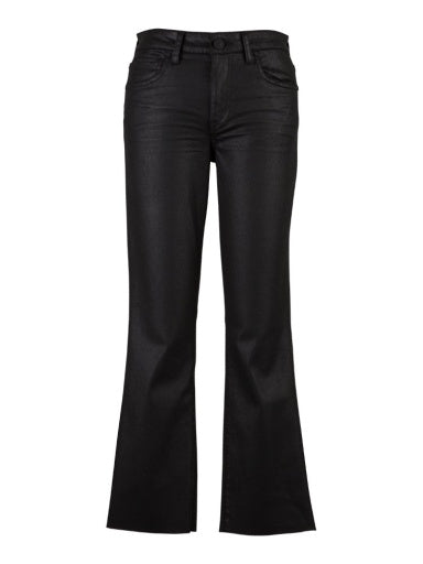 KELSEY HIGH RISE ANKLE FLARE WITH RAW HEM Coated Canvas