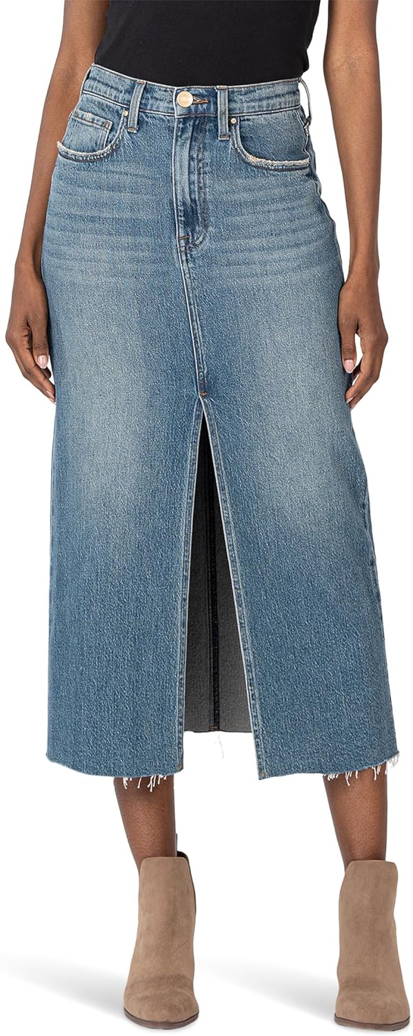 JEN SKIRT A-LINE -5 PKTS-FRT SLIT