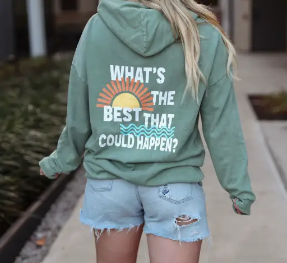 Oversize Hoodie - Best That Could Happen - Green