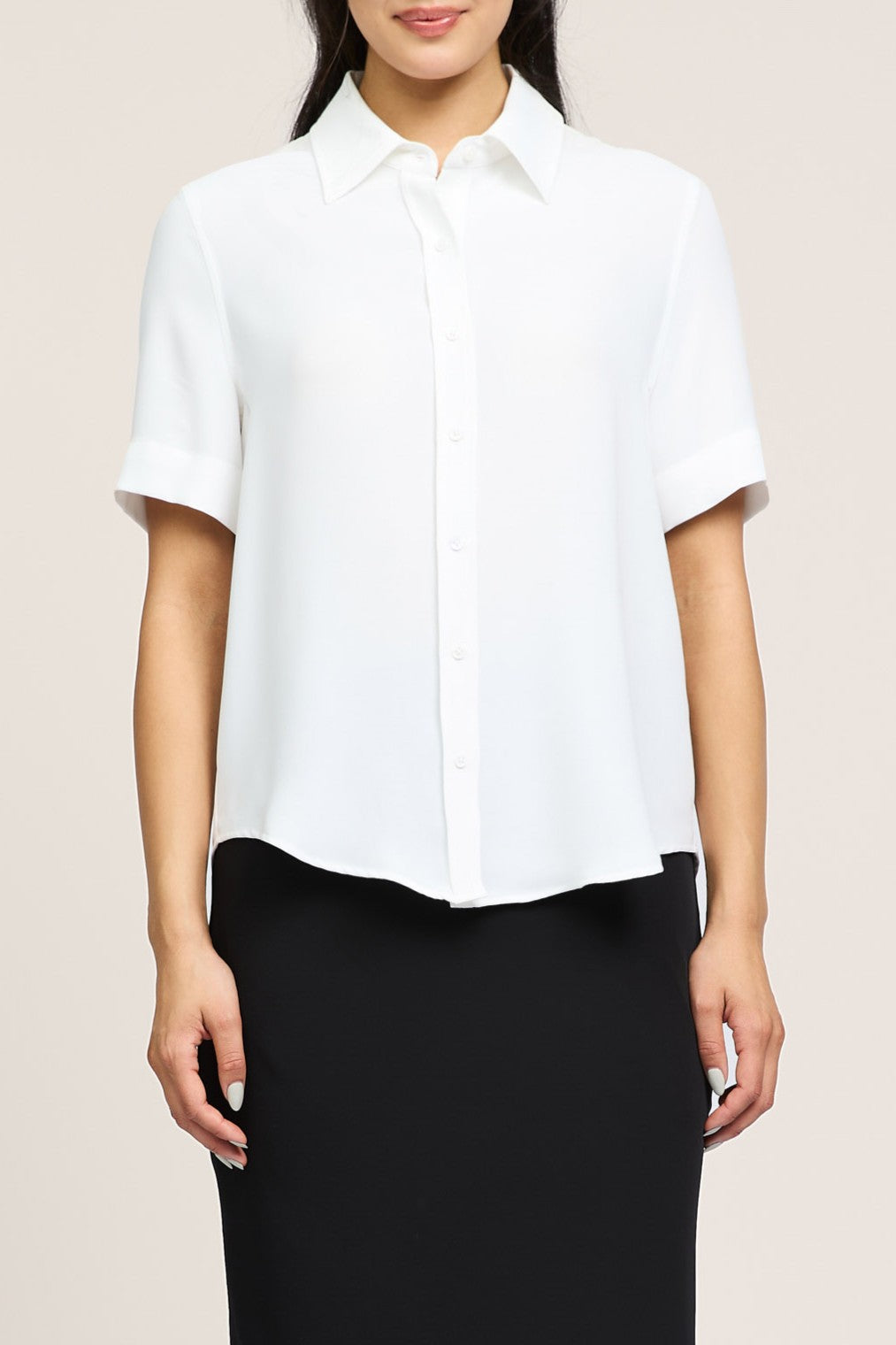Current Air Half Sleeve Button Down Shirt WHITE