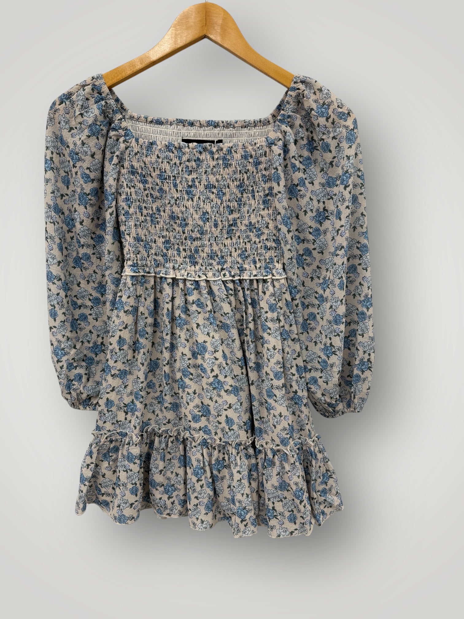 Katie J *GIRLS* Molly Dress - Blue Bunches Print
