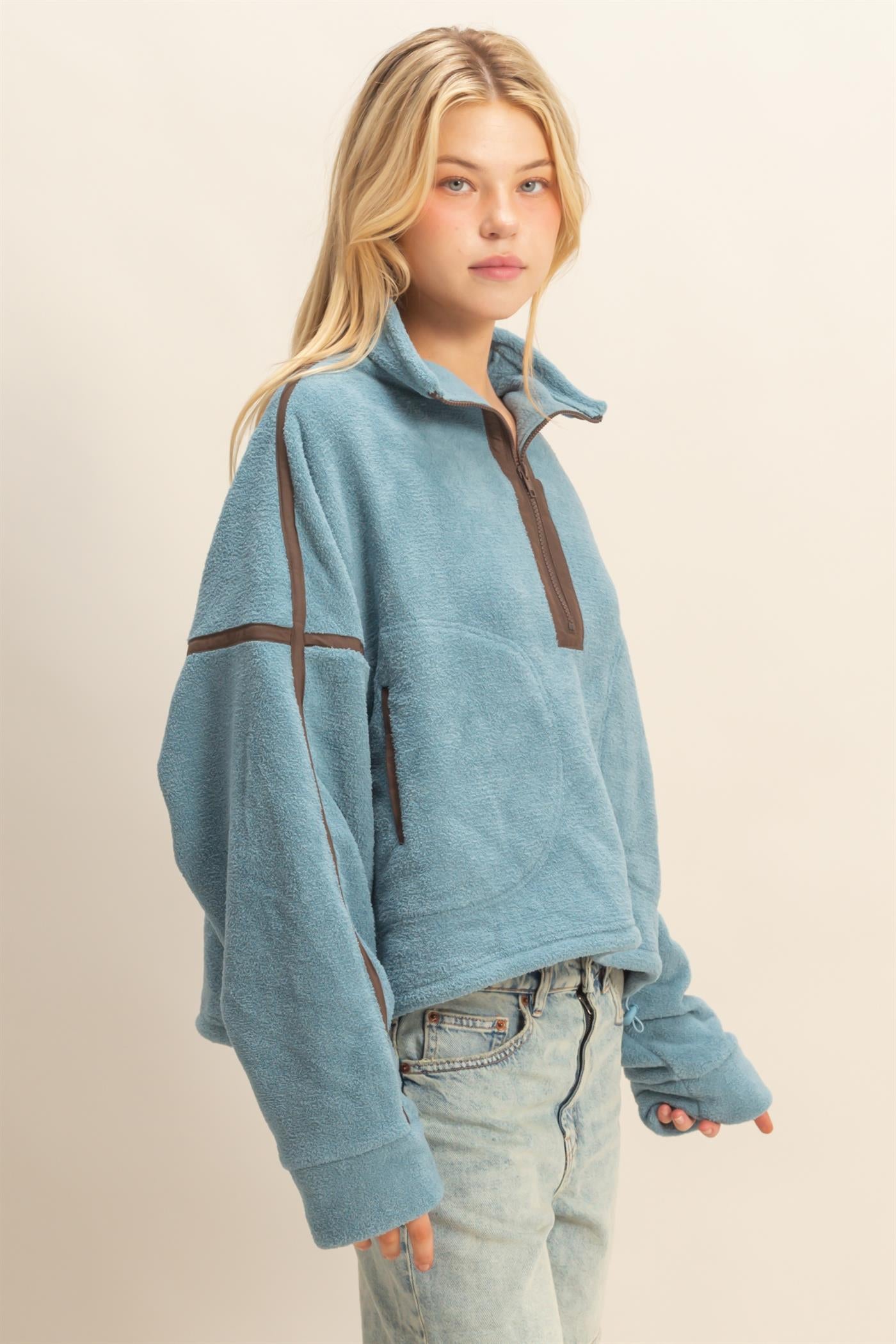 Tipped Fleece Pullover HF25F225