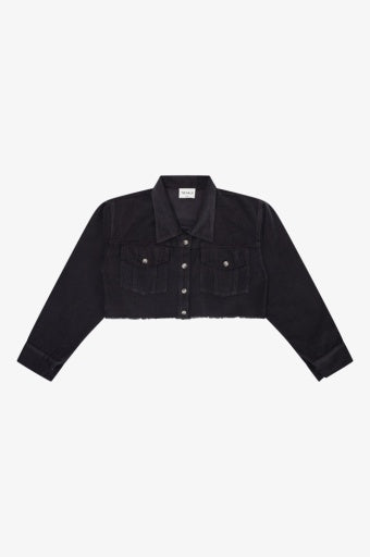 CORDUROY UTILITY RAW EDGE CROP JACKET