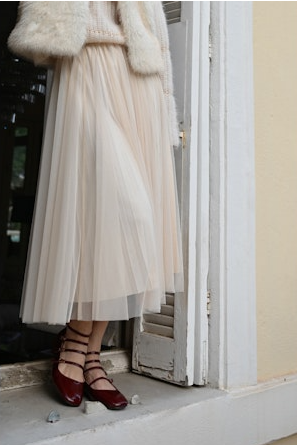 MB Tulle Skirt TF132DH OFF WHITE