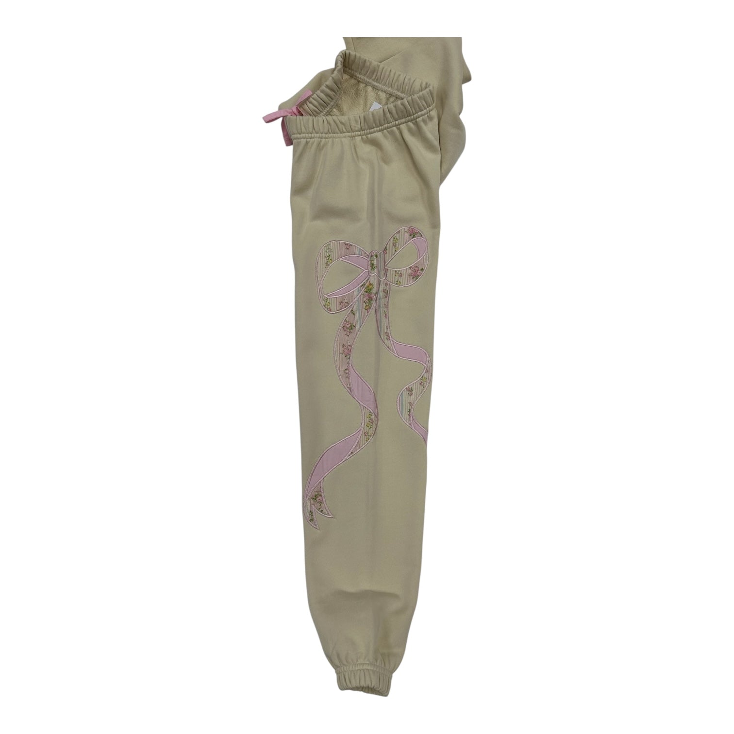 Katie J *GIRLS* Dylan Pant  Bow Applique TAUPE