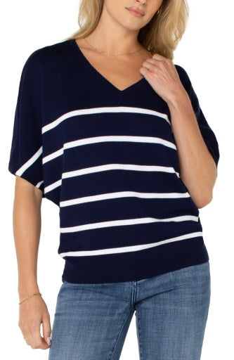 short slv dolman v neck sweater 23.5" hps