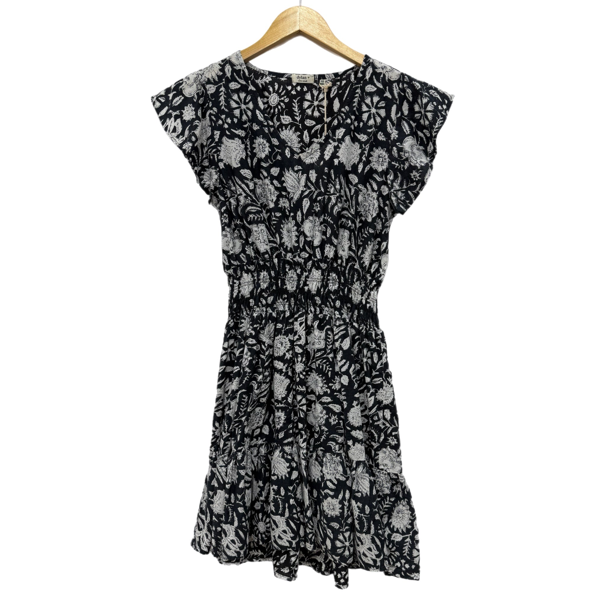 Magnolia Day Dress - BLACK/WHITE FLORAL