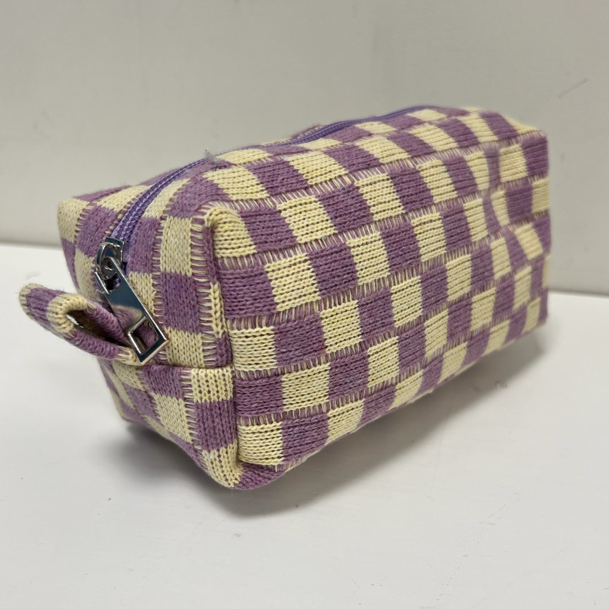 Checker Makeup Pouch