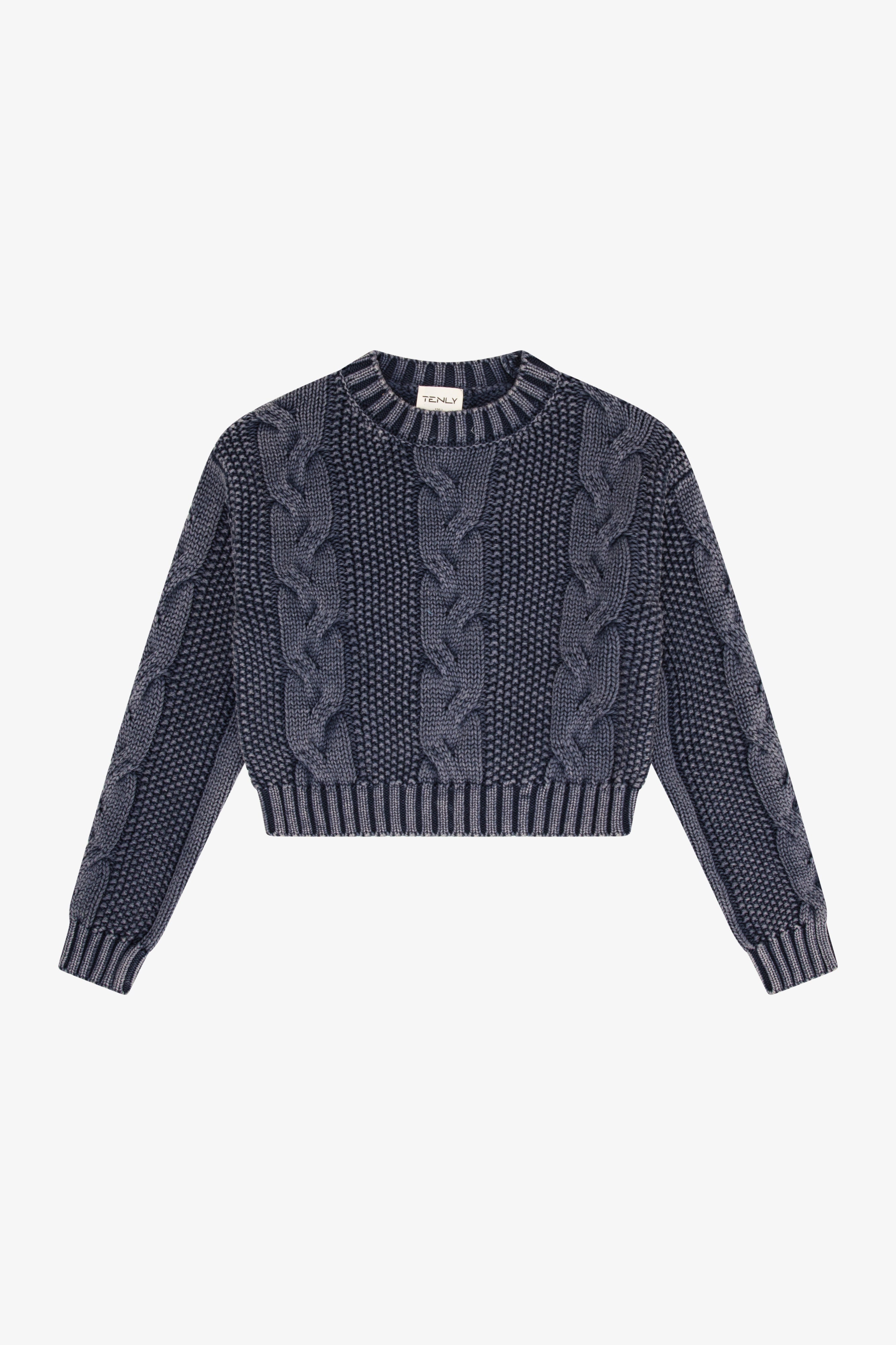 CABLE KNIT CROP SWEATER (girls)