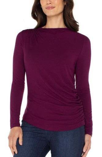 long slv mock neck knit top