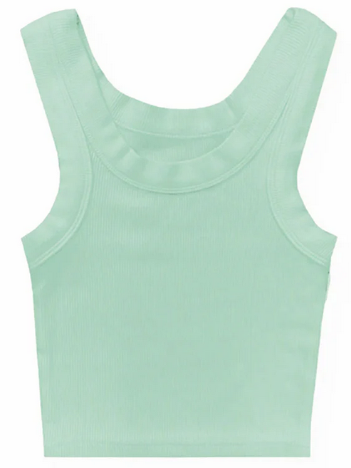 Katie J *GIRLS* Livi Rib Tank - SEA GREEN