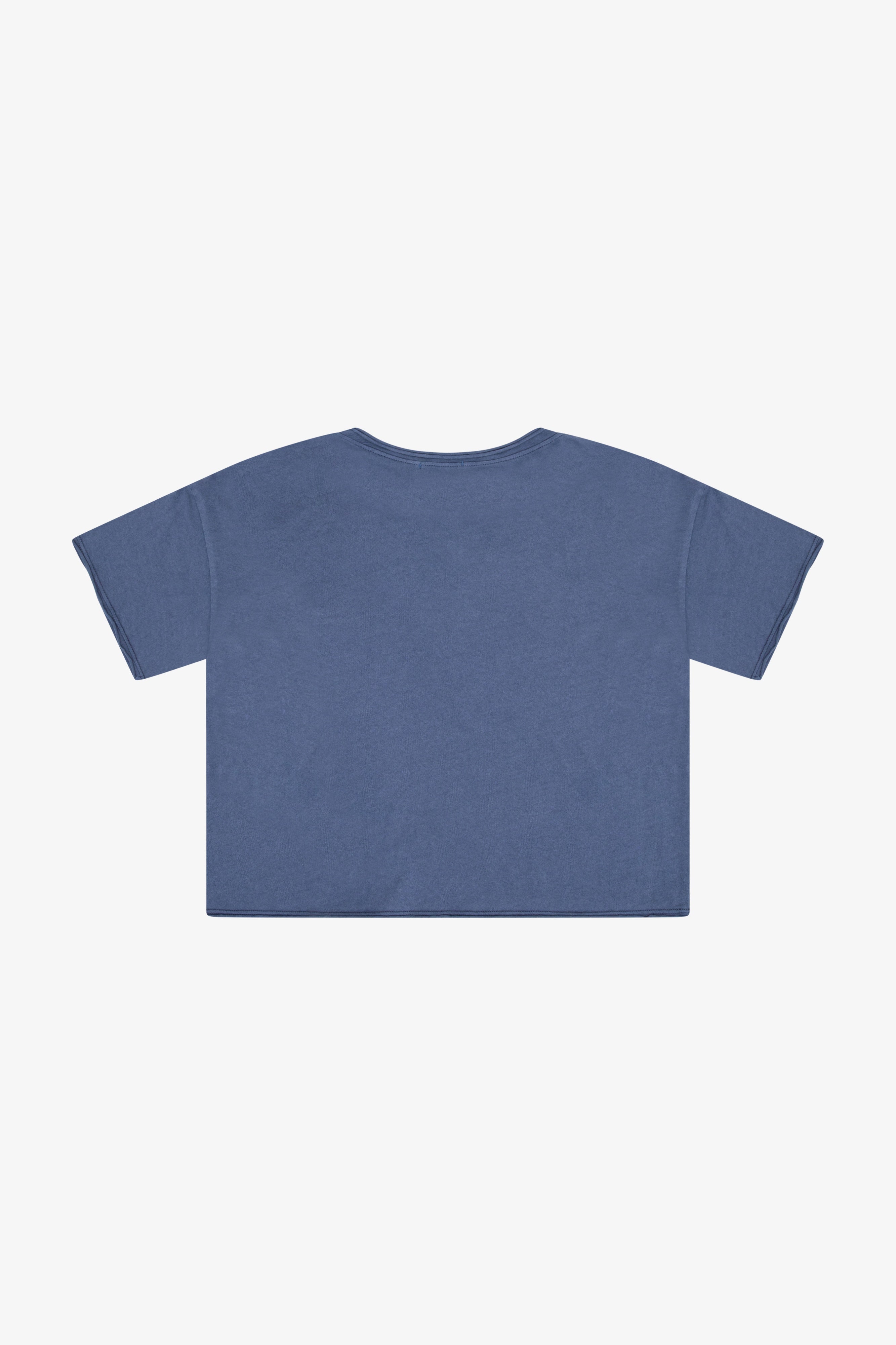 COTTON JERSEY RAW EDGE POCKET TEE (girls)
