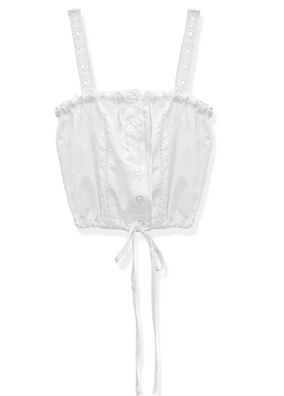 Katie J JUNIOR Willow Top WHITE