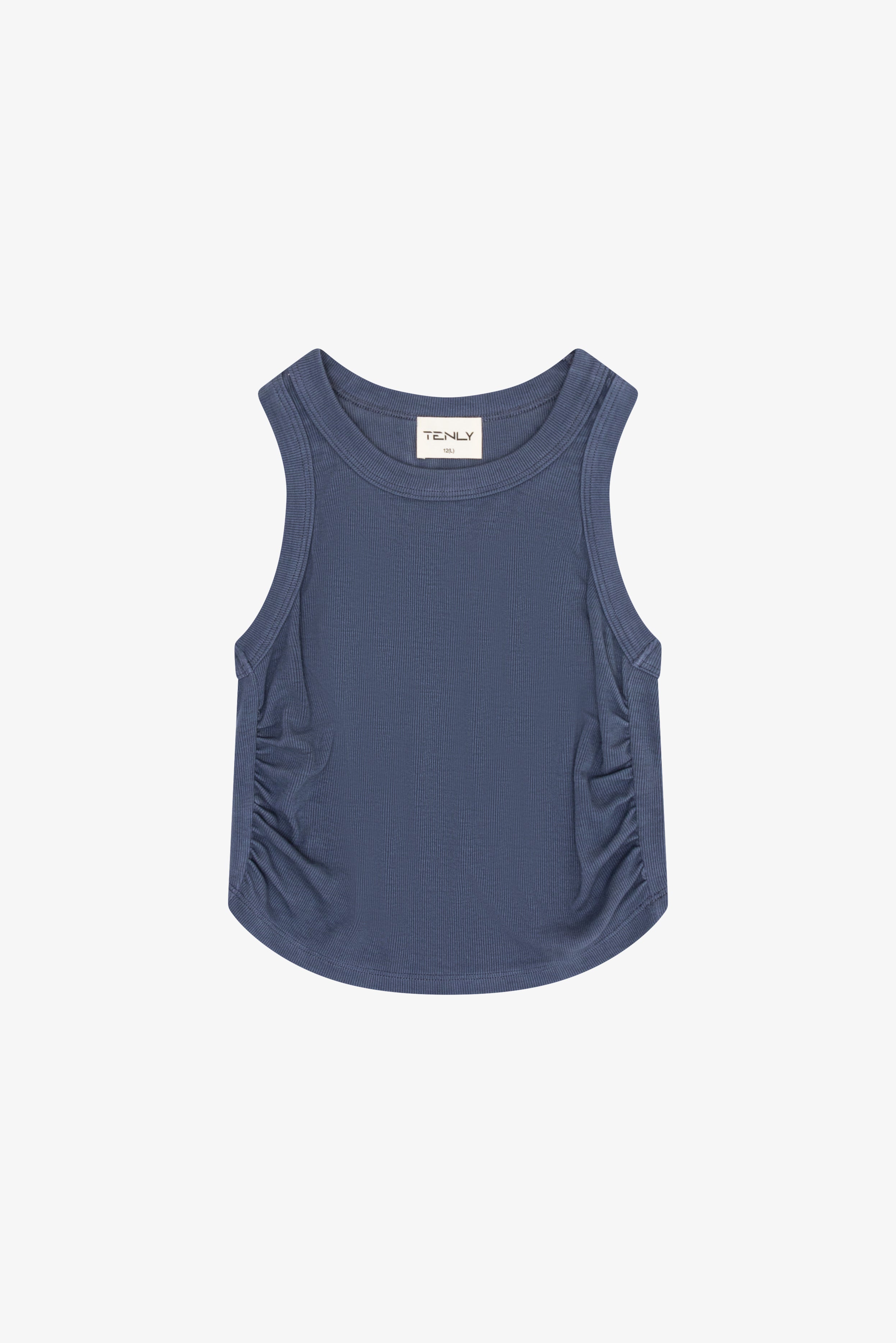 RAYON RIB SHIRRED SLEEVELESS TANK (girls)