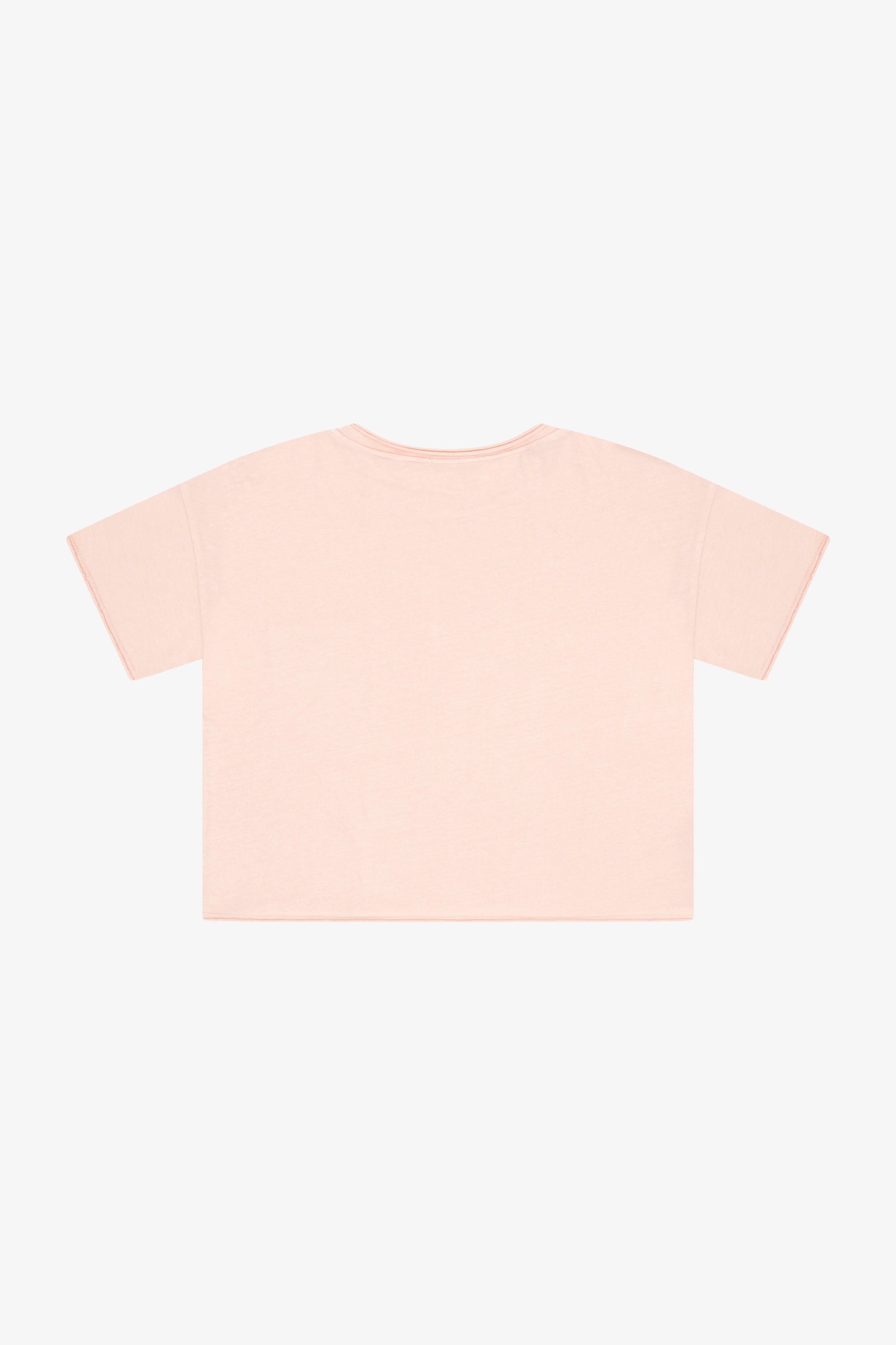 COTTON JERSEY RAW EDGE POCKET TEE (girls)
