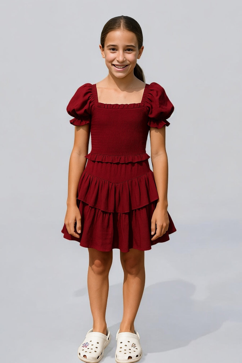 Katie J *GIRLS* Lainey Solid Dress MULBERRY SOLID