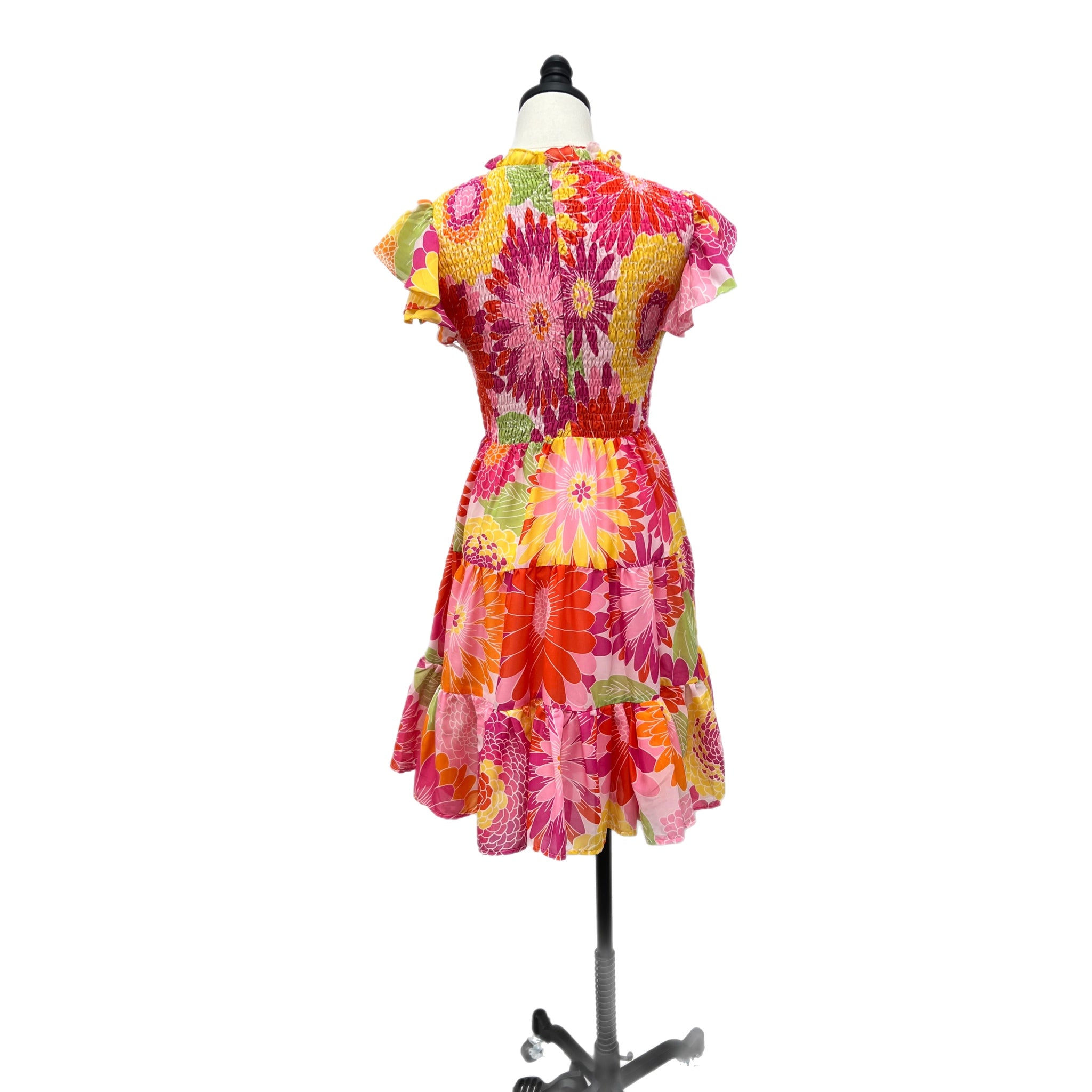 J Marie Leilani Ruched Mini Dress PINK FLORAL