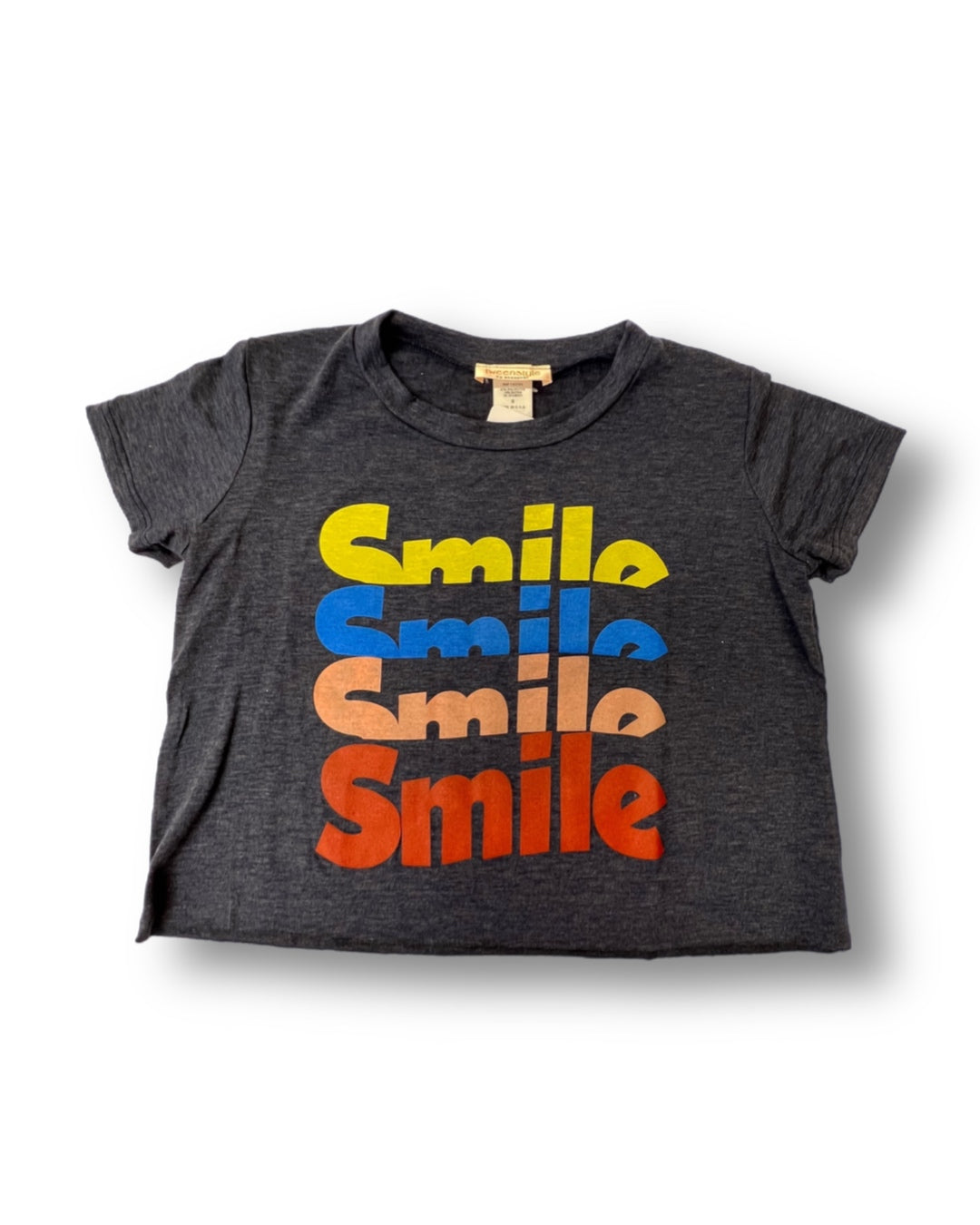 Girls Stacked SmileTee NAVY