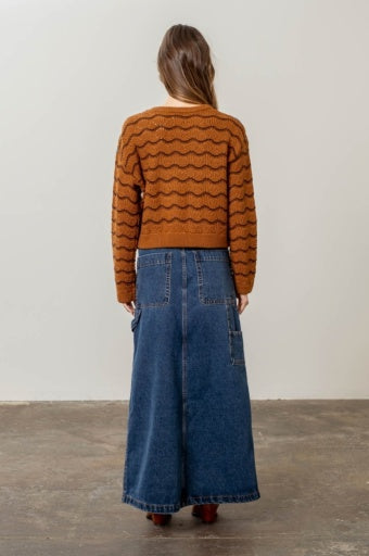 MOON RIVER crocheted sweater top