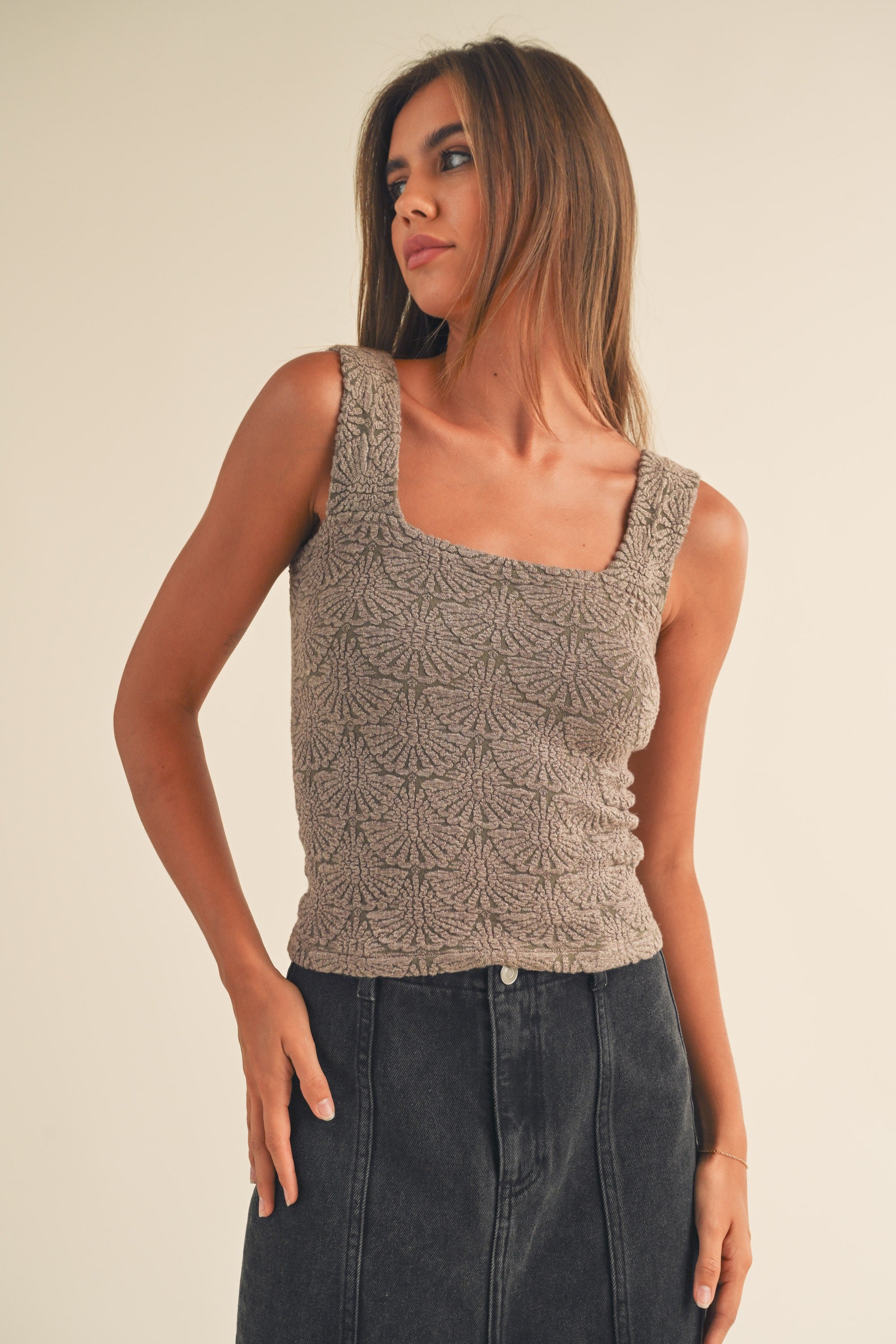 Miou Muse Textured Knit Cami