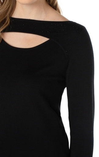 3/4 sleeve sweater w/rhinestones