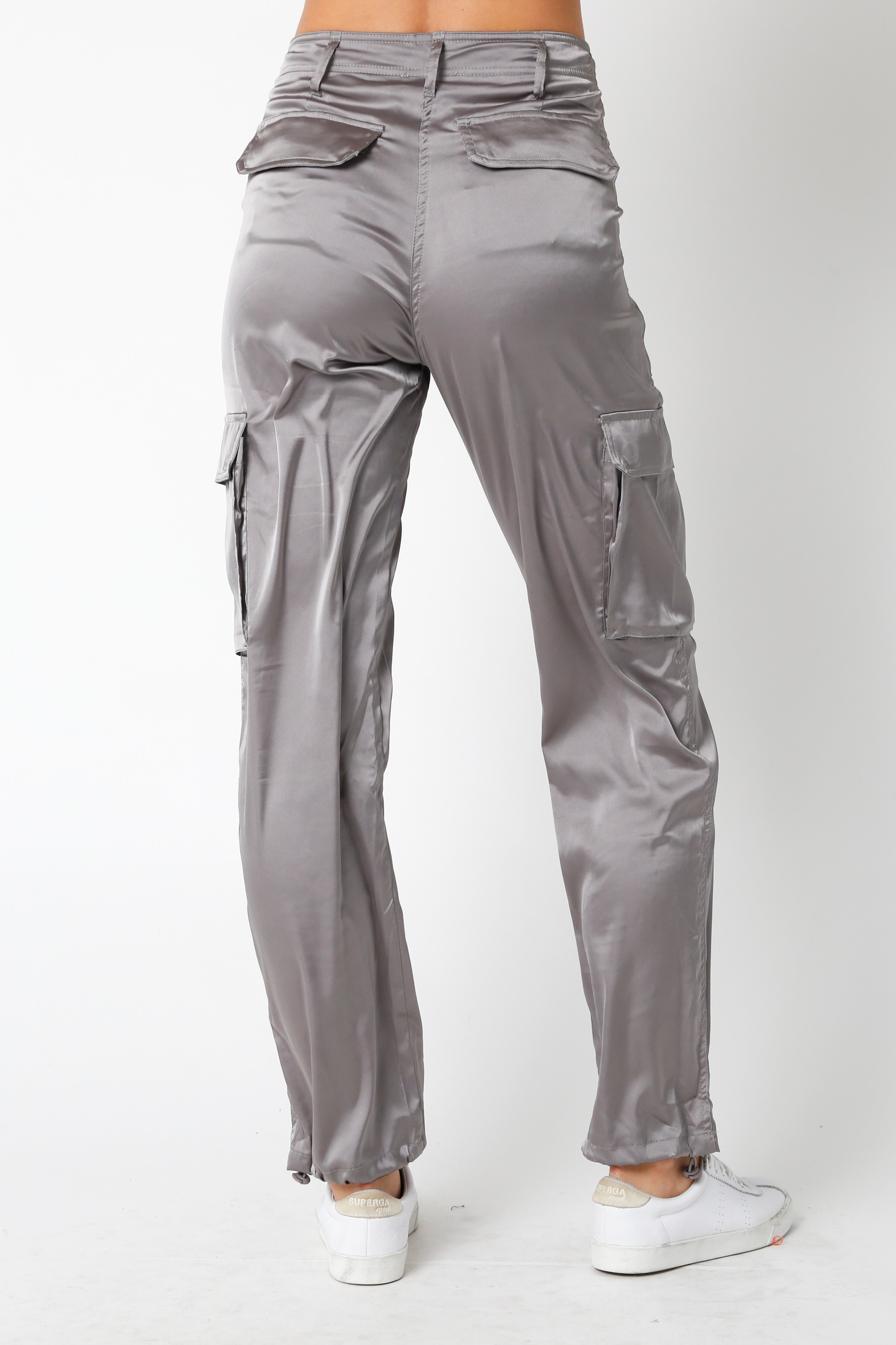 Olivaceous Silky Cargo Pants GREY