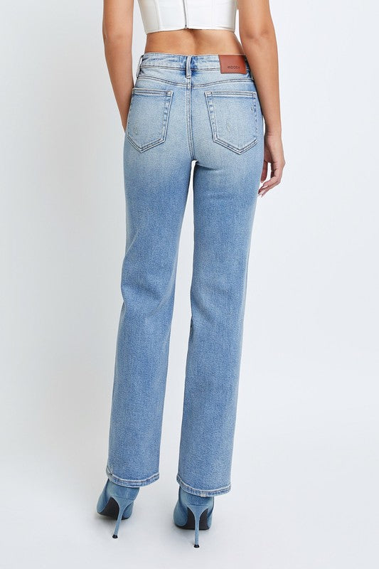 HIDDEN JEANS Tracey Mid Rise Straight Lt Blue (HD1581ST)