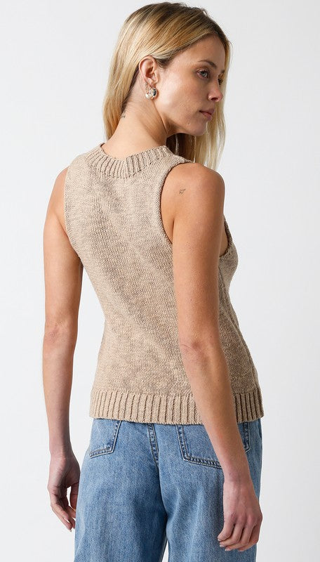 Olivaceous Brooke Sleeveless Sweater