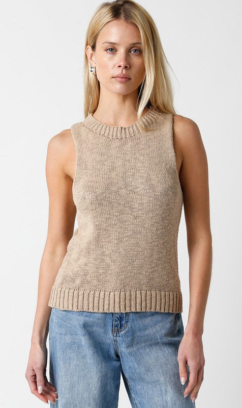 Olivaceous Brooke Sleeveless Sweater