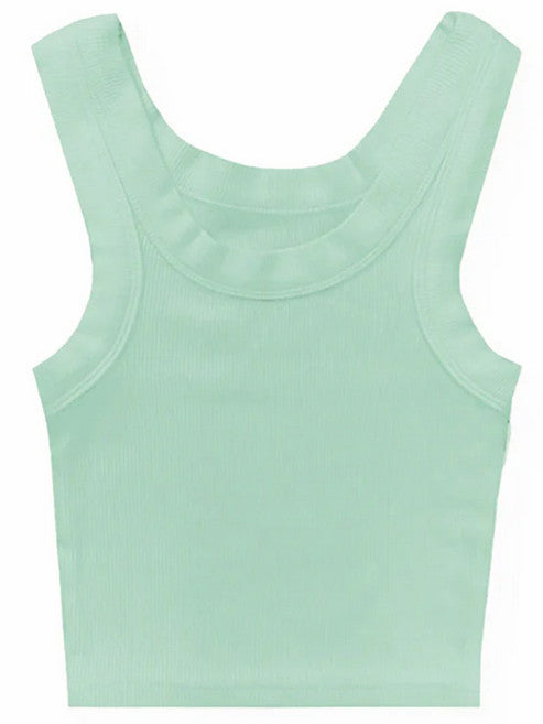 Katie J *GIRLS* Livi Rib Tank - SEA GREEN