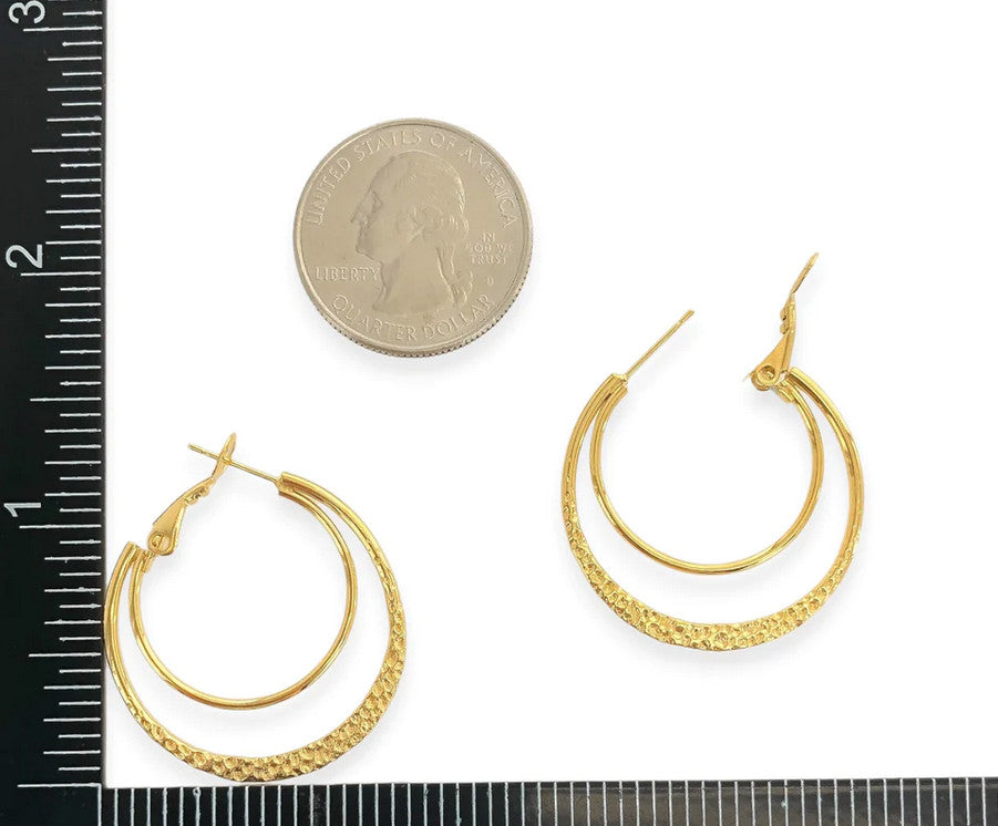 714ER013 - Water Resistant Earrings  (HOOPS) GOLD