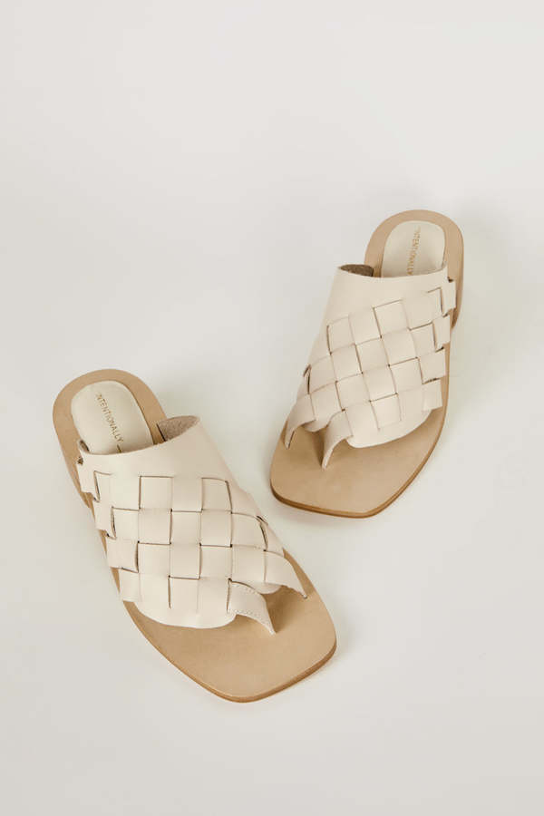 Kelly Leather Woven Sandal CREAM