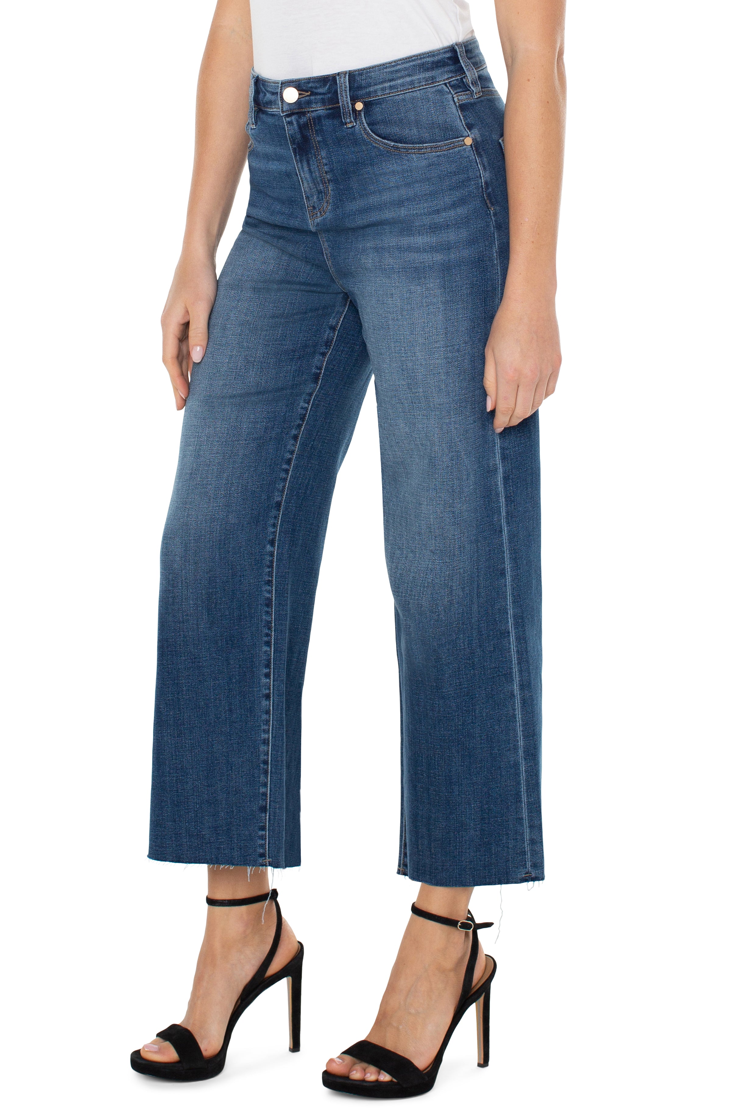 Stride High Rise Crop Jean w wide cut hem 26in ins