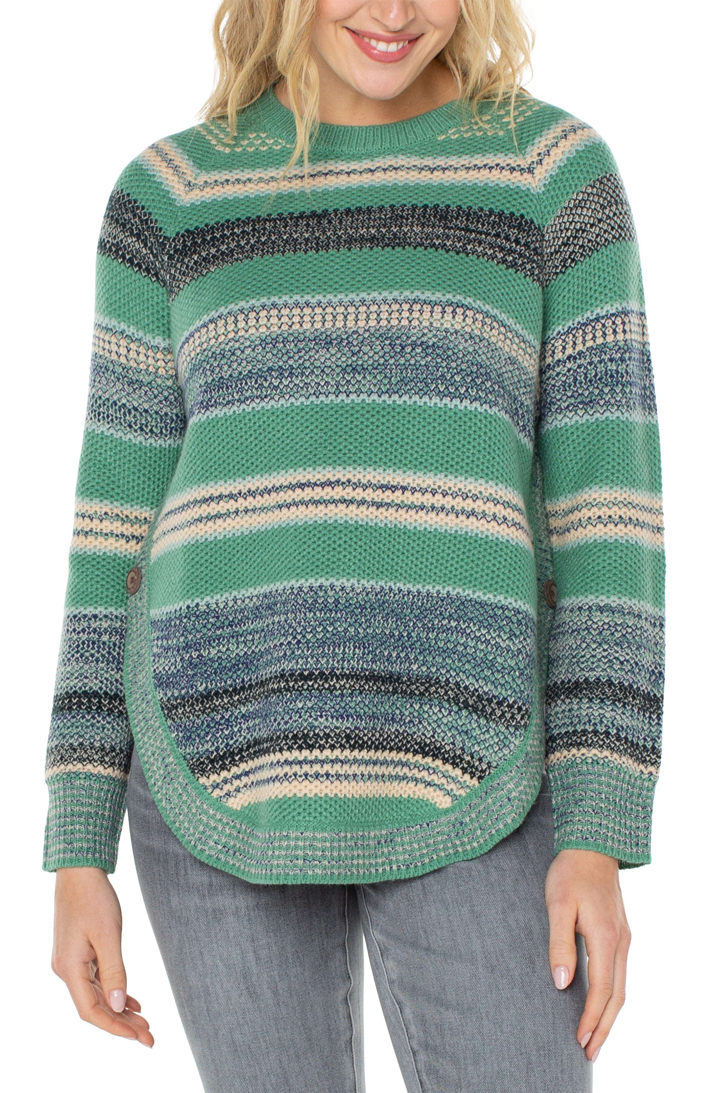 Raglan Sweater with Rounded Hem