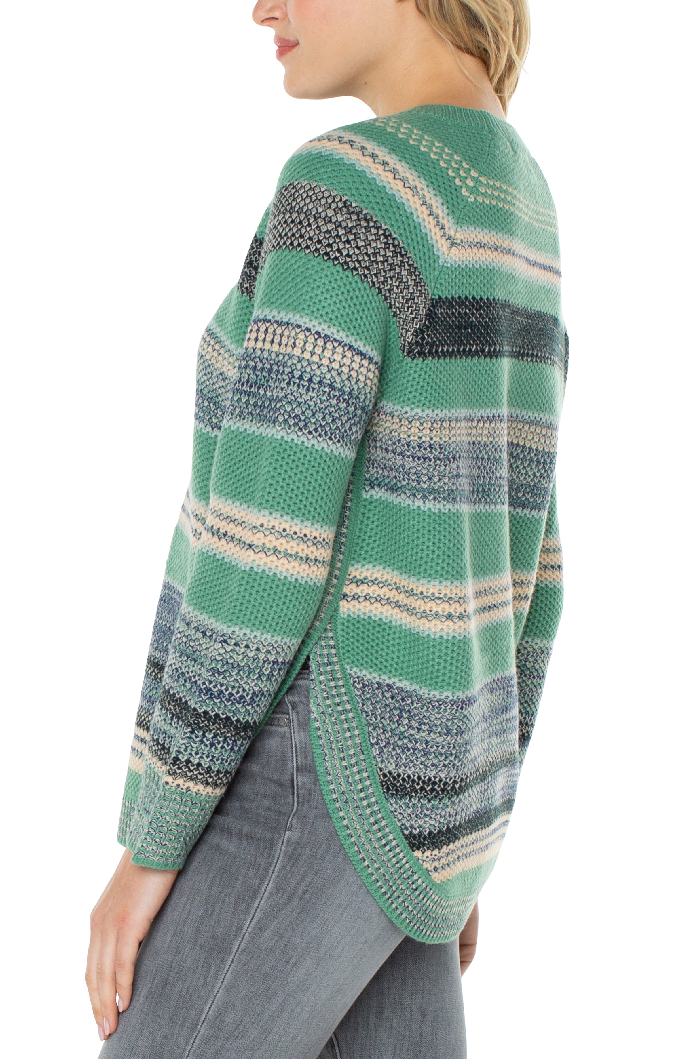 Raglan Sweater with Rounded Hem